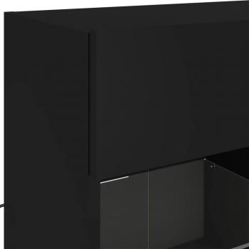 TV-Wandschrank mit LED-Leuchten Schwarz 78,5x30x60,5 cm