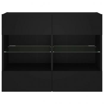 TV-Wandschrank mit LED-Leuchten Schwarz 78,5x30x60,5 cm