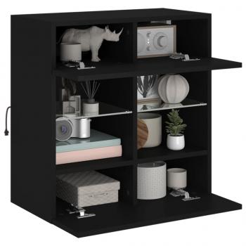 TV-Wandschrank mit LED-Leuchten Schwarz 58,5x30x60,5 cm