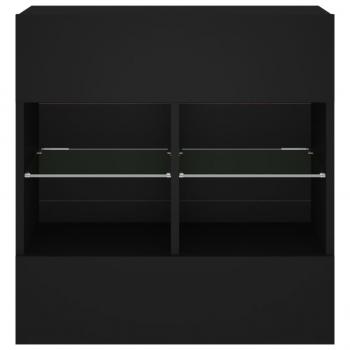 TV-Wandschrank mit LED-Leuchten Schwarz 58,5x30x60,5 cm