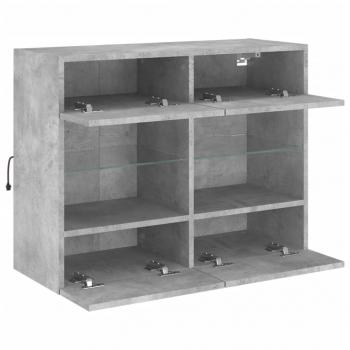 TV-Wandschrank mit LED-Leuchten Betongrau 78,5x30x60,5 cm