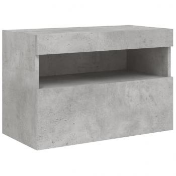 TV-Wandschrank mit LED-Leuchten Betongrau 60x30x40 cm