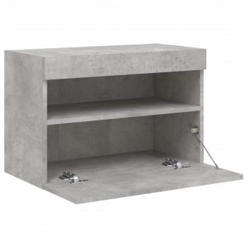 TV-Wandschrank mit LED-Leuchten Betongrau 60x30x40 cm