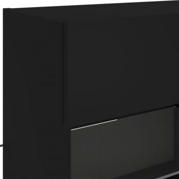 TV-Wandschrank mit LED-Leuchten Schwarz 98,5x30x60,5 cm