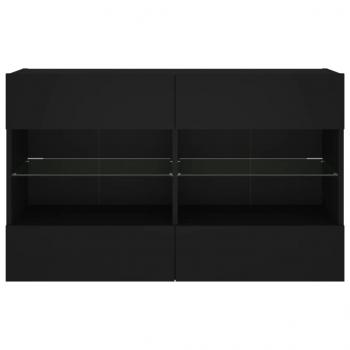 TV-Wandschrank mit LED-Leuchten Schwarz 98,5x30x60,5 cm