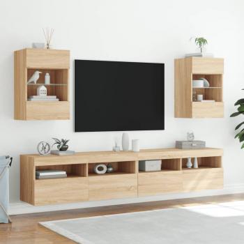 TV-Wandschrank mit LED-Leuchten Sonoma-Eiche 40x30x60,5 cm