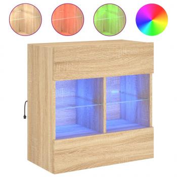 TV-Wandschrank mit LED-Leuchten Sonoma-Eiche 58,5x30x60,5 cm