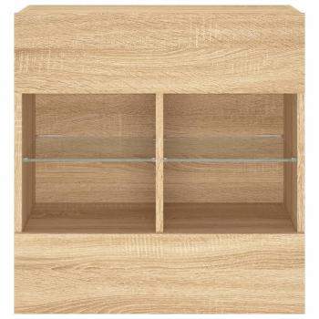 TV-Wandschrank mit LED-Leuchten Sonoma-Eiche 58,5x30x60,5 cm