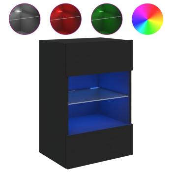 TV-Wandschrank mit LED-Leuchten Schwarz 40x30x60,5 cm