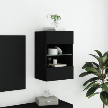 TV-Wandschrank mit LED-Leuchten Schwarz 40x30x60,5 cm