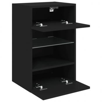 TV-Wandschrank mit LED-Leuchten Schwarz 40x30x60,5 cm