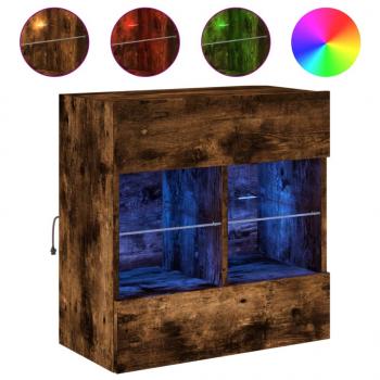 TV-Wandschrank mit LED-Leuchten Räuchereiche 58,5x30x60,5 cm