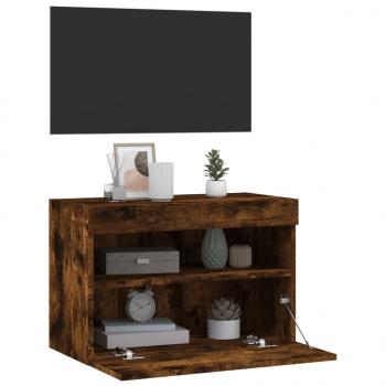 TV-Wandschrank mit LED-Leuchten Räuchereiche 60x30x40 cm