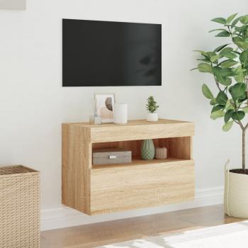 TV-Wandschrank mit LED-Leuchten Sonoma-Eiche 60x30x40 cm