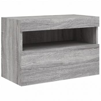 TV-Wandschrank mit LED-Leuchten Grau Sonoma 60x30x40 cm