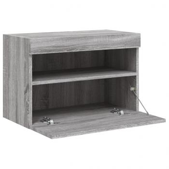 TV-Wandschrank mit LED-Leuchten Grau Sonoma 60x30x40 cm