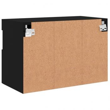 TV-Wandschrank mit LED-Leuchten Schwarz 60x30x40 cm