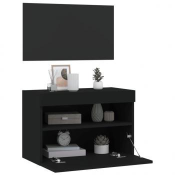 TV-Wandschrank mit LED-Leuchten Schwarz 60x30x40 cm