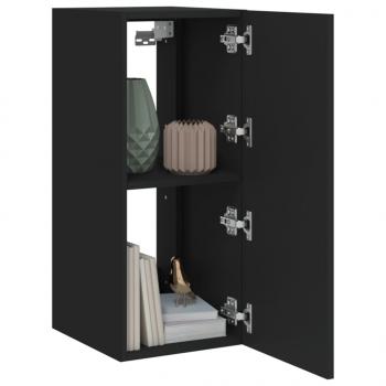 TV-Wandschrank mit LED-Leuchten Schwarz 30,5x35x70 cm