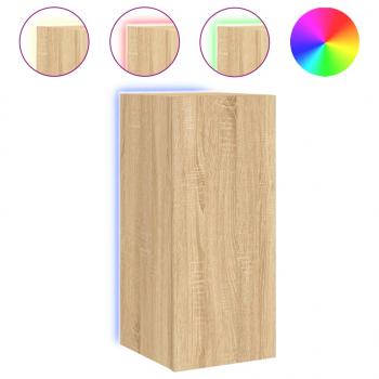 TV-Wandschrank mit LED-Leuchten Sonoma-Eiche 30,5x35x70 cm