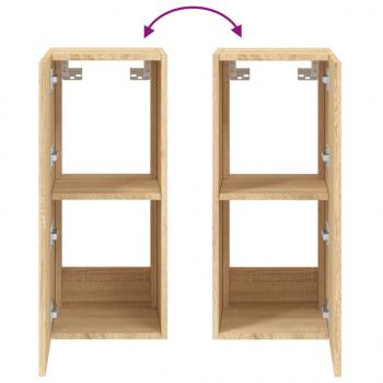 TV-Wandschrank mit LED-Leuchten Sonoma-Eiche 30,5x35x70 cm