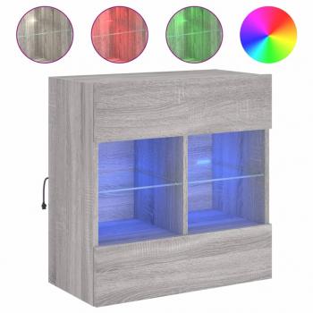 TV-Wandschrank mit LED-Leuchten Grau Sonoma 58,5x30x60,5 cm