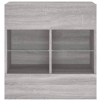 TV-Wandschrank mit LED-Leuchten Grau Sonoma 58,5x30x60,5 cm