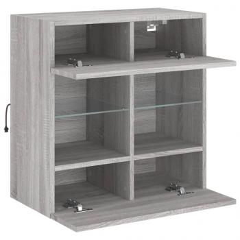 TV-Wandschrank mit LED-Leuchten Grau Sonoma 58,5x30x60,5 cm