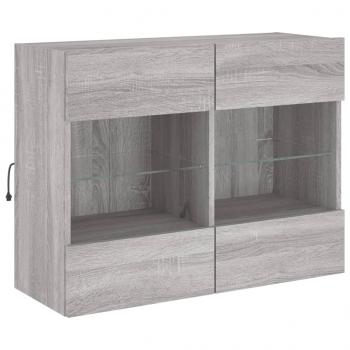 TV-Wandschrank mit LED-Leuchten Grau Sonoma 78,5x30x60,5 cm