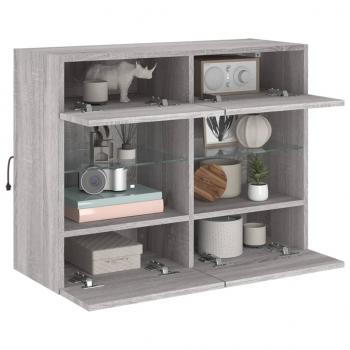 TV-Wandschrank mit LED-Leuchten Grau Sonoma 78,5x30x60,5 cm