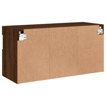 TV-Wandschrank mit LED-Leuchten Braun Eichen-Optik 80x30x40 cm