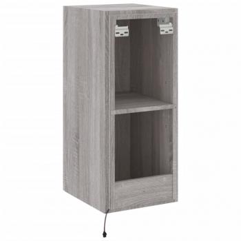 TV-Wandschrank mit LED-Leuchten Grau Sonoma 30,5x35x70 cm