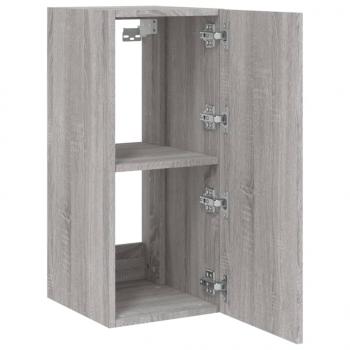 TV-Wandschrank mit LED-Leuchten Grau Sonoma 30,5x35x70 cm