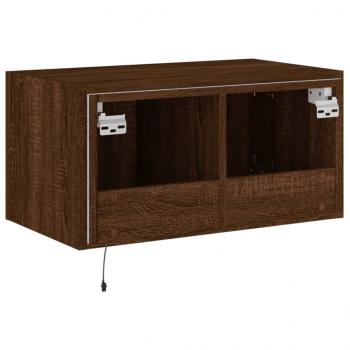 TV-Wandschrank mit LED-Leuchten Braun Eichen-Optik 60x35x31 cm