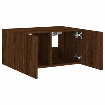 TV-Wandschrank mit LED-Leuchten Braun Eichen-Optik 60x35x31 cm