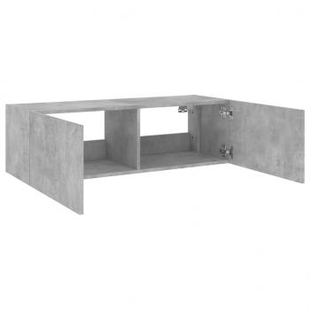 TV-Wandschrank mit LED-Leuchten Betongrau 100x35x31 cm