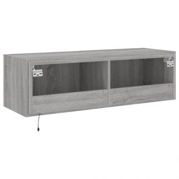 TV-Wandschrank mit LED-Leuchten Grau Sonoma 100x35x31 cm