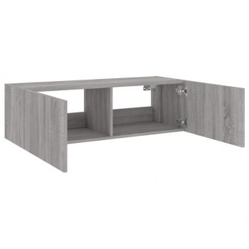 TV-Wandschrank mit LED-Leuchten Grau Sonoma 100x35x31 cm