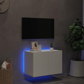 TV-Wandschrank mit LED-Leuchten Weiß 60x35x41 cm