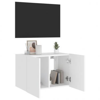 TV-Wandschrank mit LED-Leuchten Weiß 60x35x41 cm