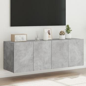 ARDEBO.de - TV-Wandschränke mit LED-Leuchten 2 Stk. Betongrau 60x35x41 cm