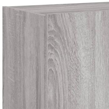 TV-Wandschrank mit LED-Leuchten Grau Sonoma 80x35x41 cm