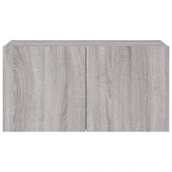 TV-Wandschrank mit LED-Leuchten Grau Sonoma 80x35x41 cm