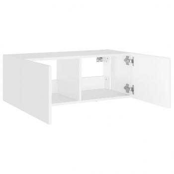 TV-Wandschrank mit LED-Leuchten Weiß 80x35x31 cm