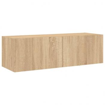 TV-Wandschrank mit LED-Leuchten Sonoma-Eiche 100x35x31 cm