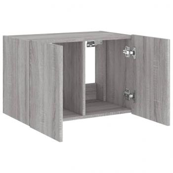 TV-Wandschrank mit LED-Leuchten Grau Sonoma 60x35x41 cm