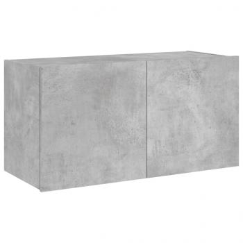 TV-Wandschrank mit LED-Leuchten Betongrau 80x35x41 cm