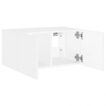 TV-Wandschrank mit LED-Leuchten Weiß 60x35x31 cm