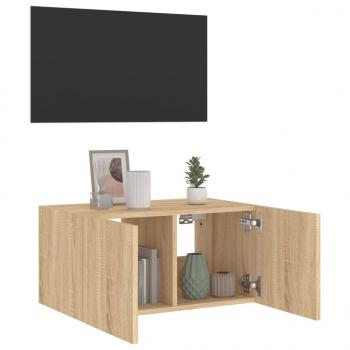 TV-Wandschrank mit LED-Leuchten Sonoma-Eiche 60x35x31 cm