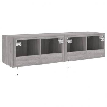 TV-Wandschränke mit LED-Leuchten 2 Stk. Grau Sonoma 60x35x31 cm